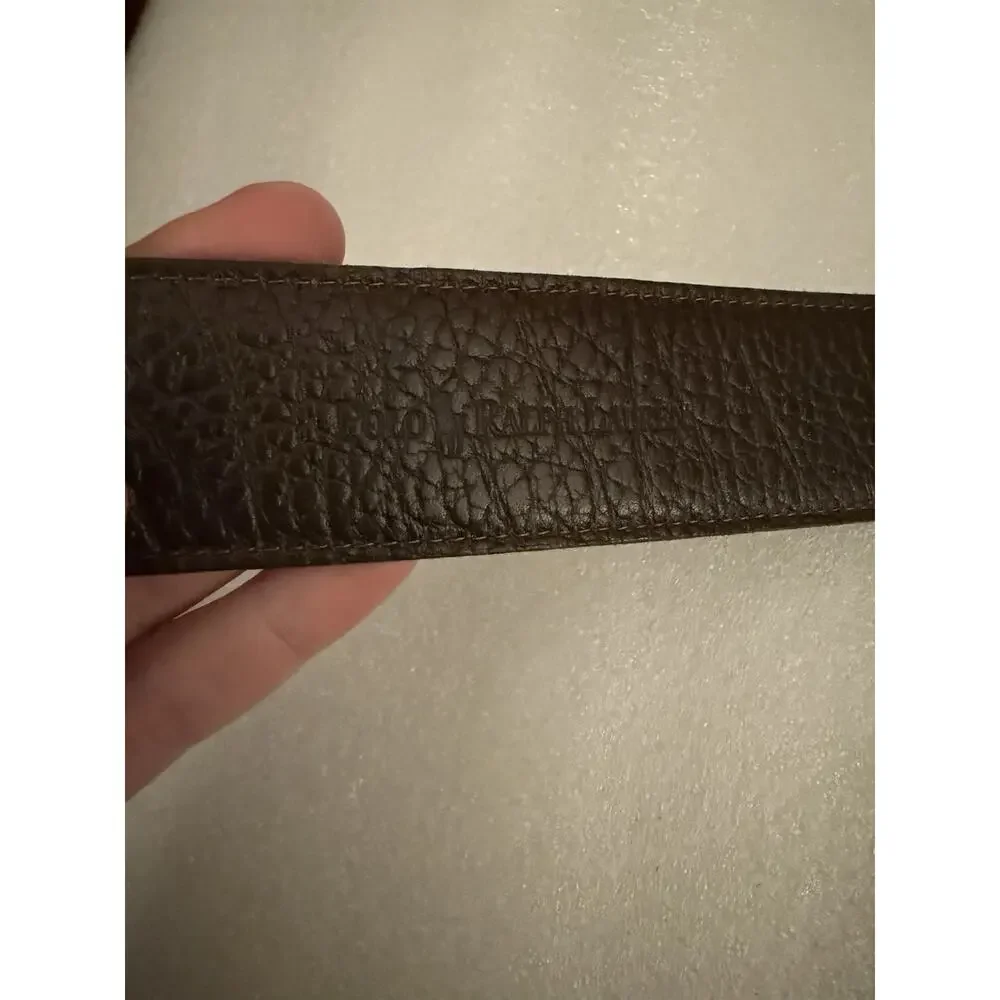 polo ralph lauren Dark Brown Peppled Leather Belt 30